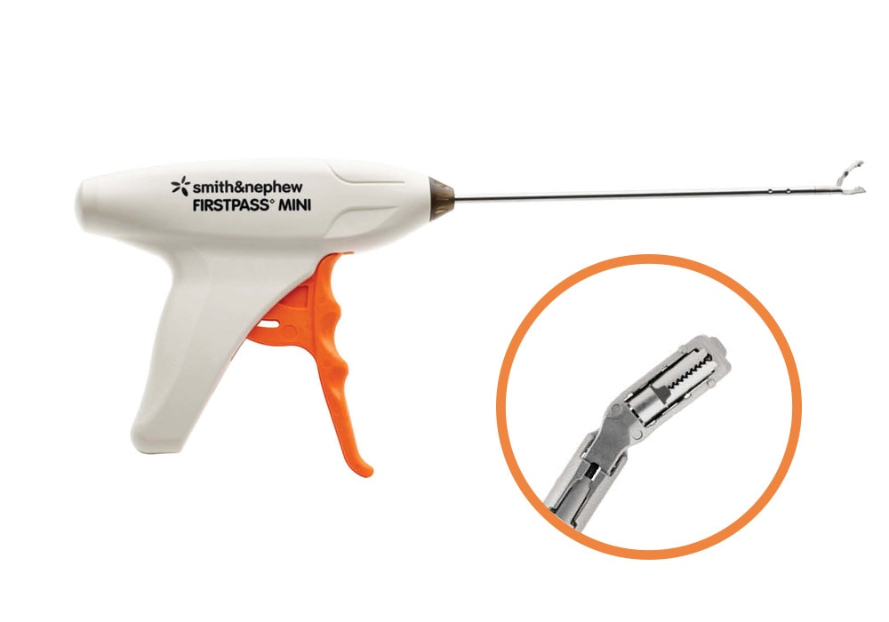 First Pass Mini Smith & Nephew FIRSTPASS MINI™ Suture Passer, Curved Right 72290130 ...
